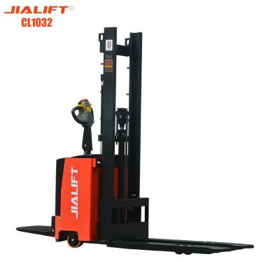 China Electric stacker(Standing on)  CL1032  Rated traction weight 1000kg  Lifting height3200mm  Electric Reach Stacker for sale