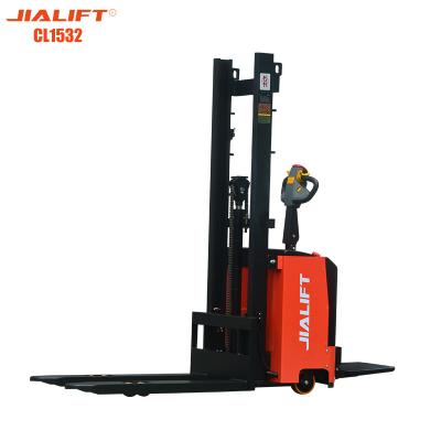 China Electric stacker(Standing on)  CL1532  Rated traction weight 1500kg  Lifting height 3200mm  Electric Reach Stacker for sale