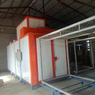 China Hotels Electrostatic Powder and Oven Paint Line Large Capacity Powder Coating Equipment Line for sale