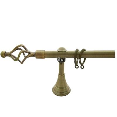 China 19mm/22mm/25mm/28mm Single/Double/Extendable T28 Antique Brass Curtain Rod 1.6m~6m for sale