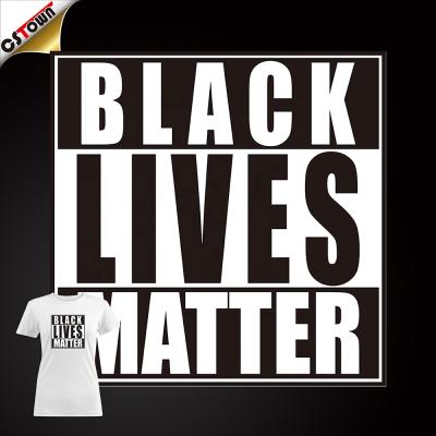 China Environmental Friendly Black Lives Matter Printable PU Heat Transfer Designs For Shirts for sale