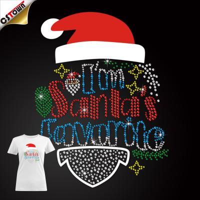 China Other Wholesale Manufacturers Hot Fix Santa Christmas Rhinestone Iron On Transfer For Hoodie for sale