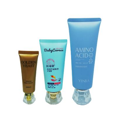 China Plastic Packaging Tube China Manufacturer Wholesale Squeeze Tube Lid Private Label Logo Acrylic Plated Custom Tube Packaging For Cosmetics for sale