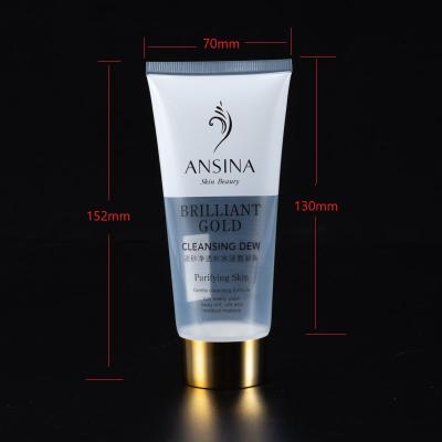 China Cosmetic Tube D45mm Plastic Packaging Tubes Transparent Soft Gold Tube Squeeze Silver Screw Cap For Detergent Facial Skin Care for sale