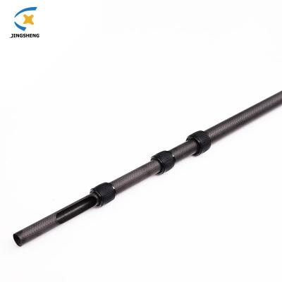 China Round Clamp Adjustable Carbon Fiber Pole Anti Rotation 2-7 Sections Carbon Fiber Round Tube for sale