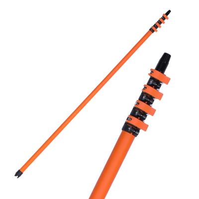 China 15ft 4.5m Fiberglass Extension Pole Corrosion Resistant Retractable Fiberglass Pole for sale