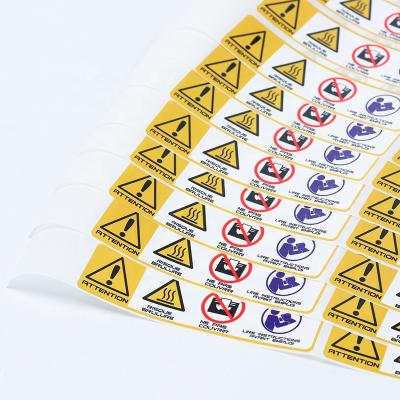 China Waterproof Custom Printing Pet Sticker Industrial Sign Fragile Handle Warning Adhesive Label for sale