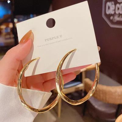 China New Trendy Cheap Trendy Jewelry Gold Plated Fancy S925 Sterling Silver Round Vintage Earring Chunky Big Circle Dangle Hoop Earrings for sale