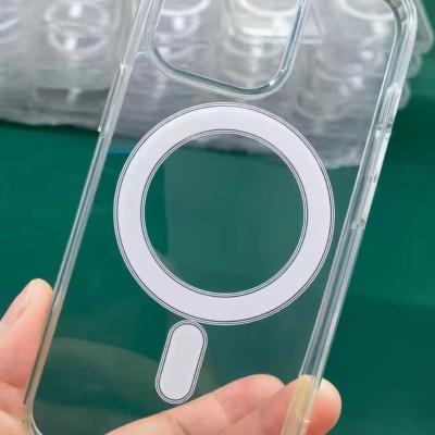 China Hot Selling Shockproof Tpu Magnet Phone Transparent Clear Case Shockproof For Magsafe Case For Phone 12 13 11 7 pro max for sale