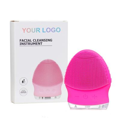 China DEEP CLEANING Custom Home Use IPX7 USB Silicone Detergent Wash Facial Remover Electric Vibration Face Massager Cleaning Brush for sale