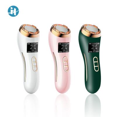 China Blood Vessel Removal Home Use Beauty Device 7 In 1 EMS Led Light Therapy Heated Ultrasound Vibration Anti Wrinkle Cooling Facial Lifting Equipment for sale