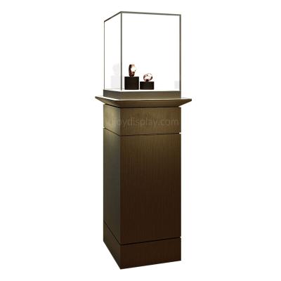 China Luxury Wooden Glass Pedestal Jewelry Display Showcase Wooden Jewelry Display Showcase for sale