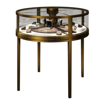 China Modern Round Counter Customized Glass Jewelery Showcase Glass Display Case for Jewelery Shop Watch Showroom for sale