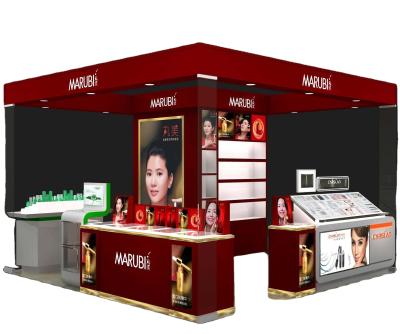 China 10 Feet Modern Kiosk For Cosmetics Customized Modern Makeup Retail Kiosk Display Kiosk for sale