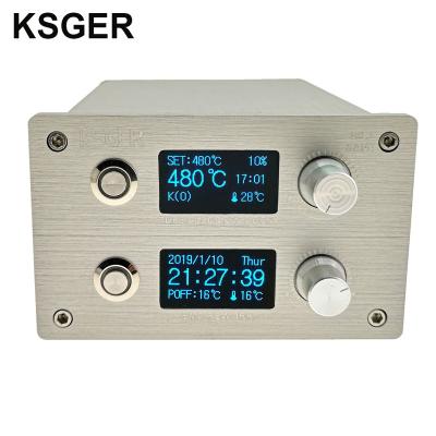 China Repair Tools KSGER 2 in 1 T12 Hot Station STM32 OLED DIY SMD Air Dryer 9501 Aluminum Alloy Grip Pneumatic Gun Rework Soldering Station for sale