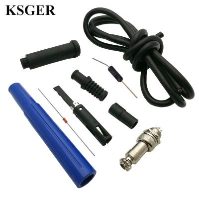 China Repair tools KSGER STM32 OLED station iron tips tools silicone cable welding wire GX12-5 soldering T12 handle kits ABS 9501 handle kits for sale