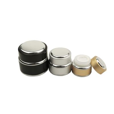 China Custom Frosted Cosmetic Cream Container Packaging Eco - Friendly Frosted Glass Cosmetic Silver Plated Glass Jar With Cap for sale