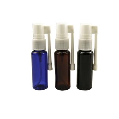 China Personal Packaging 30ml 1oz Plastic Empty Refillable Amber Skin Care Spray Bottle Blue Green White PET Nasal Mist Spray Bottle For Liquid Medicine Use for sale