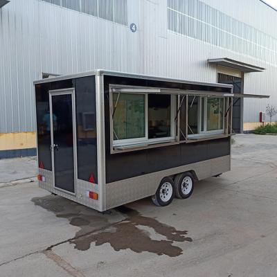 China Customised Design BBQ Fast Food Truck Cart with Water System and Double Sinks Water Faucet for sale