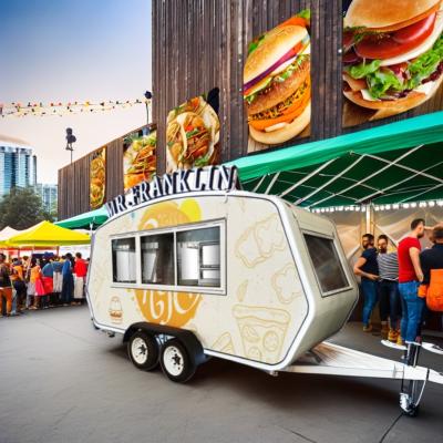 China Customized Logo White Outdoor Fast Food Dining Car Multifunctional Ice Breakfast Car for sale