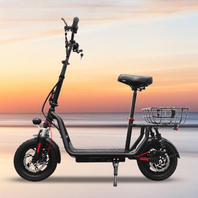 China Aluminum Alloy Electric Motorcycles with Seat V1 500W Powerful Motor Height Adjustable for sale