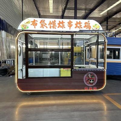 China Stainless Steel Mobile Food Cart CE Certified Mobile Snack Truck with Hot Dog Cart for sale