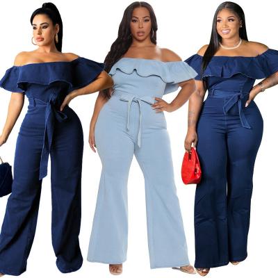 China Drawstring 2021 Autumn Party Denim Dress Mini Bodycon Plus Size Off Shoulder Clubwear Sheath Long Plus Size Ladies Jeans Dresses Women for sale