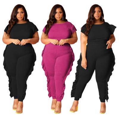 China Autumn 2021 hot sale clothing viable plus size women's sports and leisure pants suit for sale