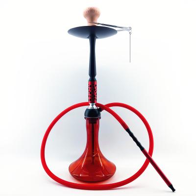 China 2021 hookah glass bottle new design handmade red shisha hookah real tobacco goldrim shisha base hookah for sale