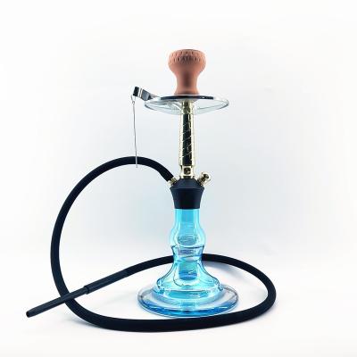 China Europe Eco-friendly Sea Blue Modern Hookah Tops Style Luxury Shisha Set With Glass Blown Mouth Hookah Vase For Chicha Smoking for sale