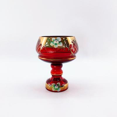 China Europe Bohamia Fruit Bowl Candy Wholesale Gold Decorative Glass Container With Different Size for sale