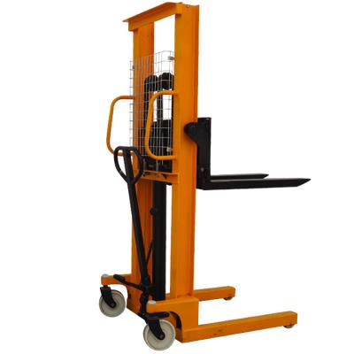 China Easy Mobile Manual Mini Forklift Stacker With 1000Kgs 1000 KG Capacity for sale