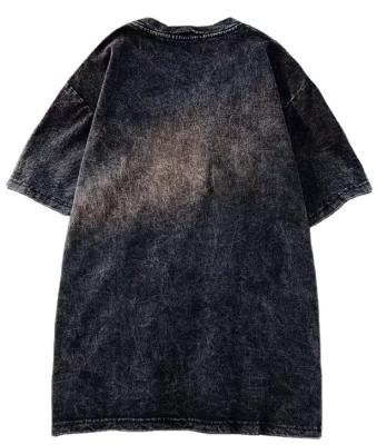 China Anti-wrinkle Distressed T Shirt Supplier Oversize High Quality Custom Logo Iconing Tshirts 180GSM Tshirt Fabric Polyester/Cotton Oversize T for sale