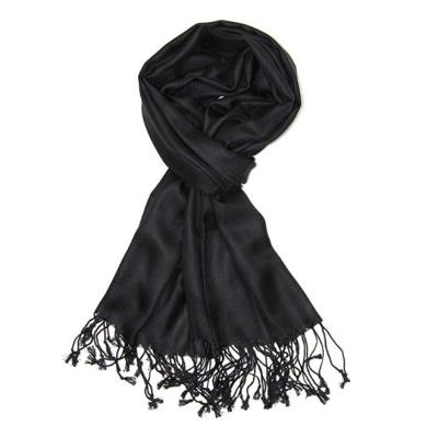 China European American Large Soft Silky Pashmina Shawl Wrap Scarf in Solid Colors for sale