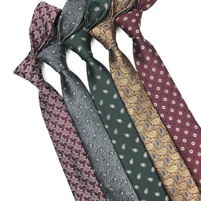 China New Luxury Teams Classic Floral Striped Business Classic Floral Striped Tie Business Paisley Flower Wedding Party Ties Paisley Fashion Plaid Gravata Jacquard Tie for sale