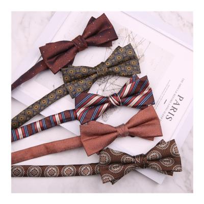 China Dobby Senior Men's Wedding, Korean Men's Bow Tie Wine Red Best Man Suit Double Layer for sale