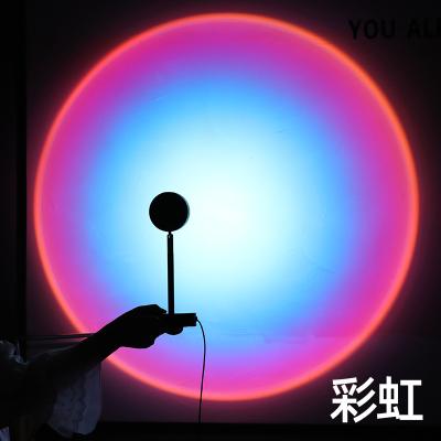 China Modern Night Living Decoration Room Spotlight (Dimming Customizable) Button Background Atmosphere Light Led Rainbow Sunset Project Floor Lamp for sale