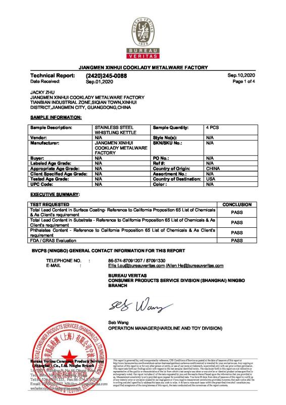 CA65/CP65 - Cooklady Metalware Factory (Xinhui, Jiangmen)