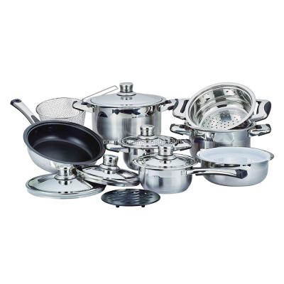 China Sustainable 16pcs cookware set with no stick for America market for sale