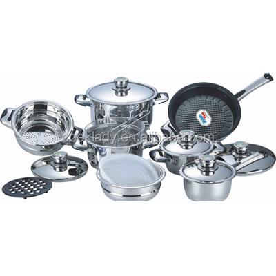 China 16pcs viable non stick stainless steel cookware set for latin america market for sale