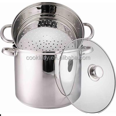 China Sustainable 3pcs Stainless Steel Pasta Pot Cooking Pot High Pot for sale