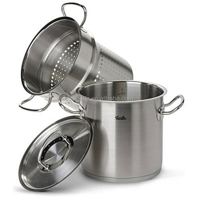 China Sustainable Factory Price 3pcs Stainless Steel Pasta Pot For Italy Market for sale