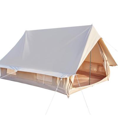 China Camouflage/Field Game Custom portable glamping oxford canvas cloth outdoor camping inflatable tent waterproof air poles cabin tents for sale