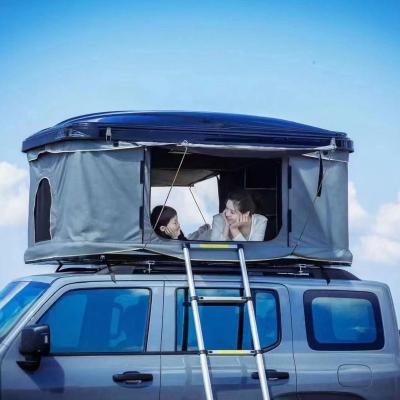 China Straight Bracing Type Wholesale aluminium hard shell rooftop tent car camping tent roof top 2 person hard shell rooftop tent for sale