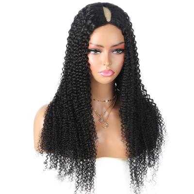 China Factory Price Curly Part 100% Real Hair Thin Women's Kinky Curly Stock V Type Wigs for sale