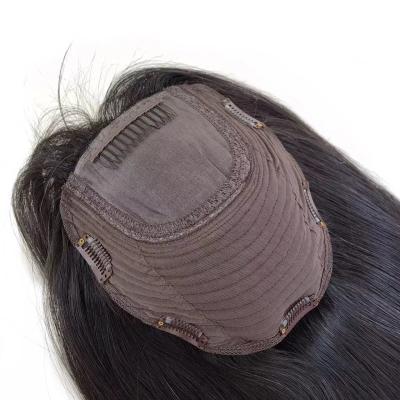 China 7*8 Straight High Quality Jewish Women Topper Hair Replacement Hand Tied Front for sale