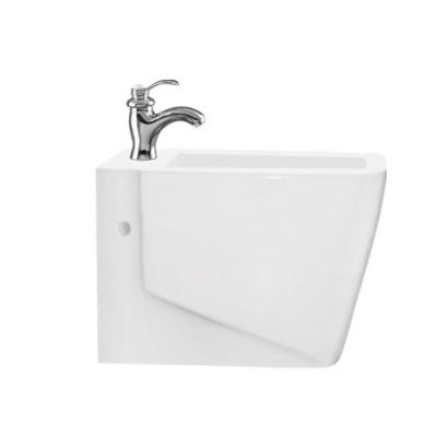 China Global Current Sales Fashion Wall Mounted Hung Ceramic Sinks Small Bathroom Double-flow Bathroom Sink for sale