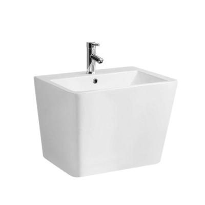 China White High-End Double-Flow Bathroom Ceramic Bathroom Sink Hand Sink Wall-Hung Basin For Hotel for sale