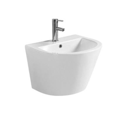 China Wholesale High Quality Double-Flow Wholesale Cheap Bathroom White Ceramic Single Wall Mounted Basin for sale