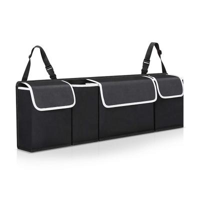 China Brief & Single Color Car Trunk Organizer Large Capacity Car Hanging Foldable Cargo Storage Bag for sale